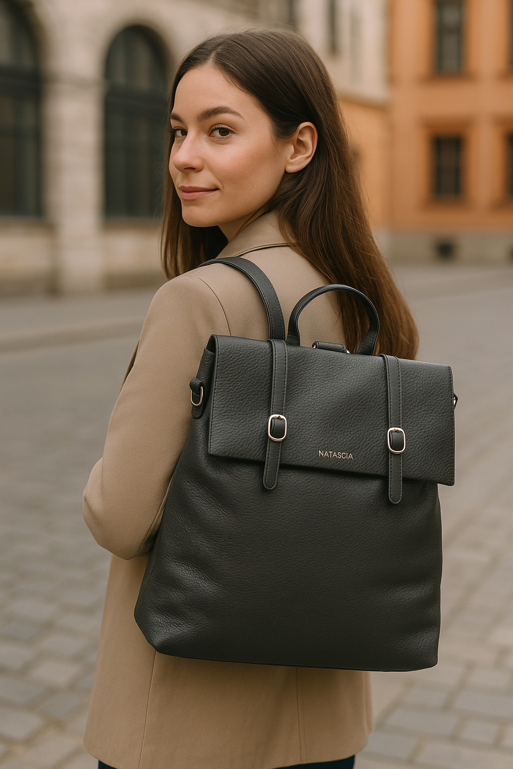 rucsac de dama negru din piele ecologica